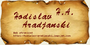 Hodislav Arađanski vizit kartica